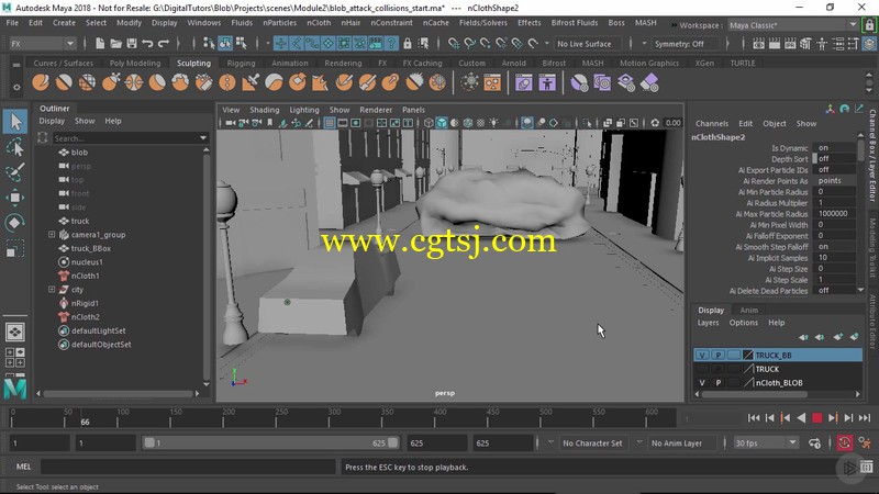 Maya中NCLOTH与BIFROST复杂模拟仿真技术实例训练视频教程的图片3