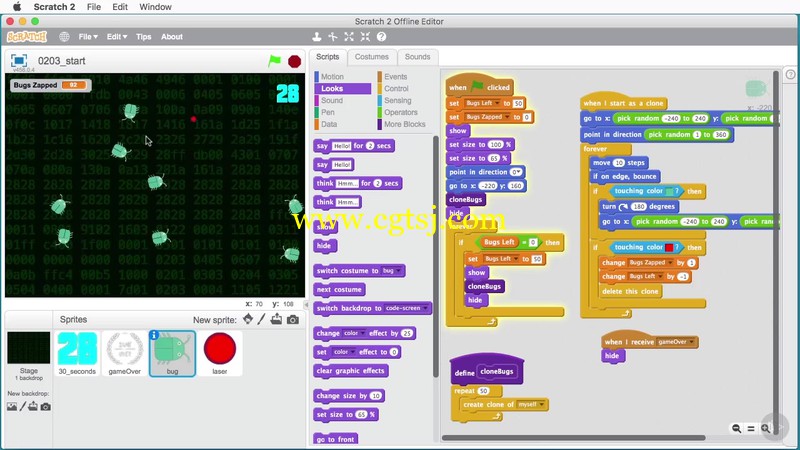 Scratch 2.0零基础编程游戏制作实例训练视频教程的图片2