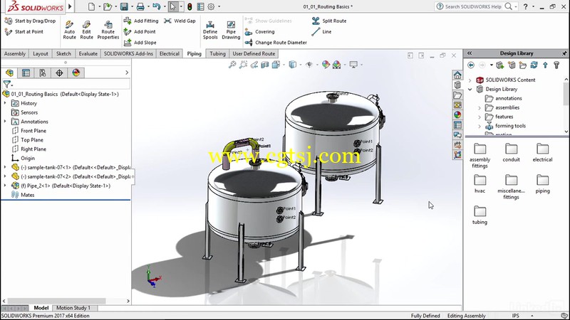 Solidworks管道管路应用设计技术训练频教程的图片1