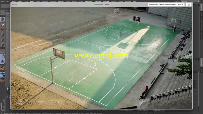 碰撞对象与篮球场建模渲染C4D视频教程的图片4