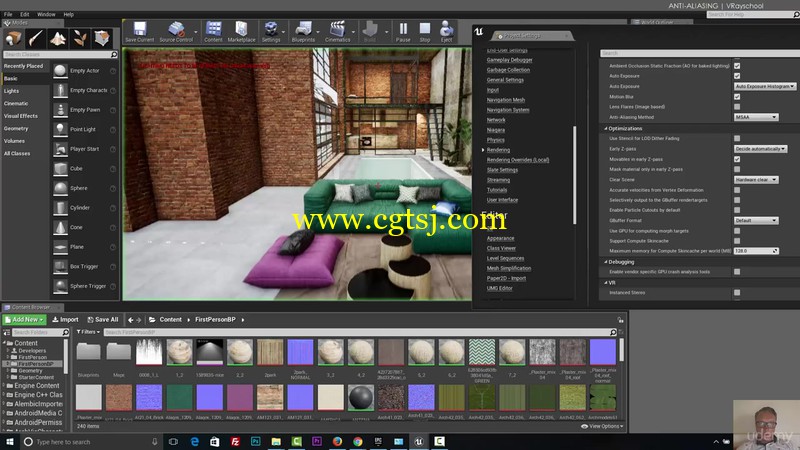 UE4中VR虚拟现实室内场景实例制作视频教程的图片1