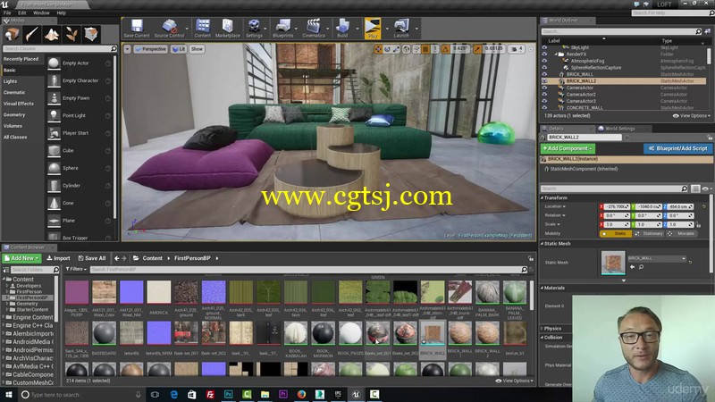 UE4中VR虚拟现实室内场景实例制作视频教程的图片3