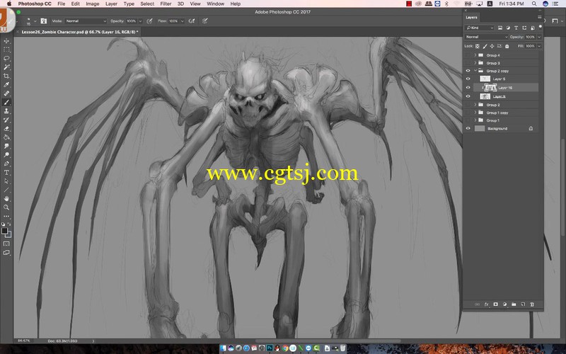 死亡天使恶灵概念角色数字绘画色实例训练视频教程的图片3