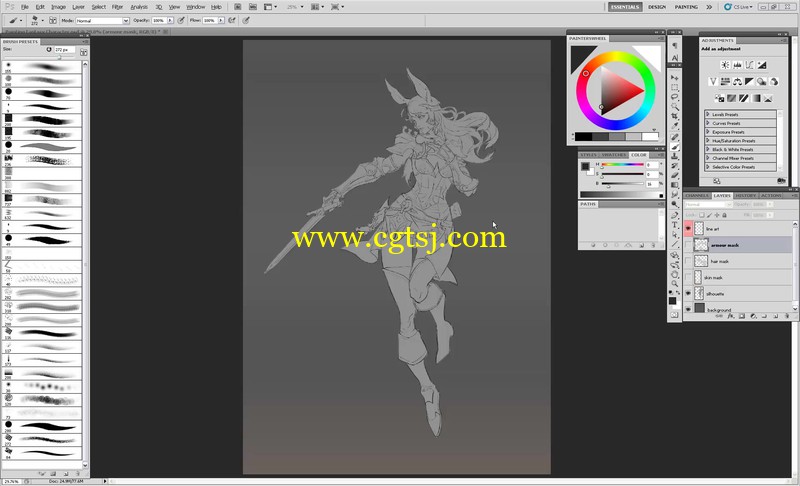 超美女精灵武神数字绘画实例训练视频教程的图片3