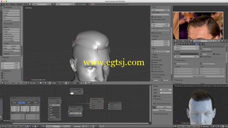 Blender专业人物头发实例制作视频教程的图片3